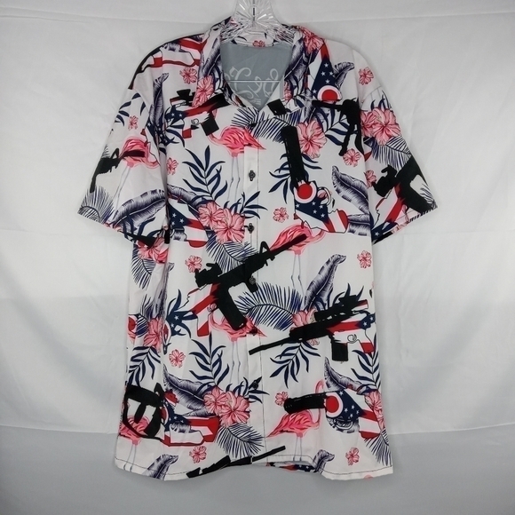 We The People 1776 Short Sleeve Button Up Shirt Men Medium - Picture 2 of 5